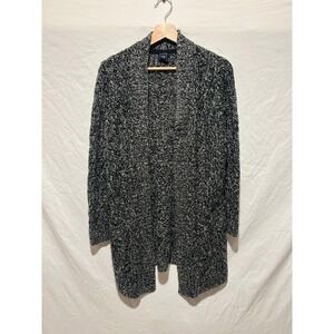 GAP Women's Charcoal Black Marled Knit Long Cardigan Sweater XS